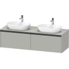 Duravit Ketho 2 wastafelonderbouwkast incl. consoleplaat met 2 laden voor dubbele waskommen 160x55x45.9cm met handgrepen antraciet betongrijs mat SW772674