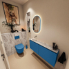 MONDIAZ TURE-DLUX 120cm toiletmeubel Jeans. EDEN wastafel Glace positie links. Zonder kraangat. SW1103338