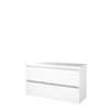 Basic-Line Start 46 badkamermeubelset - 120x46cm - greeploos - 2 lades - wastafelblad - MDF lak Ice White SW639023