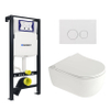 Plieger Kansas Toiletset - UP320 inbouwreservoir - wandcloset - compact - Pressalit zitting - softclose - witte bedieningsplaat - ronde knoppen - wit SW1223028