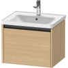 Duravit Ketho 2 wastafelonderbouwkast met 1 lade 58.4x45.5x44cm met greep antraciet natuur eiken mat SW772775