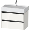 Duravit Ketho 2 wastafelonderbouwkast met 2 laden 78.4x46x54.9cm met grepen antraciet hoogglans wit SW772939