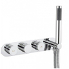 Crosswater Dial badkraan met 3 knoppen met handdouche horizontaal chroom SW30930