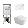 Villeroy en boch Subway 2.0 toiletset met Geberit inbouwreservoir met diepspoel wandcloset directflush slimseat zitting en bedieningsplaat met ronde knoppen wit SW791652