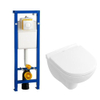 Villeroy & Boch O.novo Compact inbouwset Wisa met diepspoel wandcloset wit softclose zitting afdekplaat wit SW47073