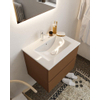 MONDIAZ VICA Badkamermeubelset - 60cm - 2 lades - wasbak Denia midden - 1 kraangat - solid surface rust SW411192