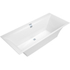 Villeroy en Boch Squaro Edge 12 bad quaryl rechthoekig 180x80x45cm incl. poten en afvoer /overloopcombinatie wit 0942247