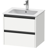 Duravit Ketho 2 wastafelonderbouwkast met 2 laden 61x48x55cm met grepen antraciet wit mat SW772344