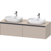 Duravit Ketho 2 wastafelonderbouwkast incl. consoleplaat met 2 laden voor dubbele waskommen 160x55x45.9cm met handgrepen antraciet taupe supermat SW773115