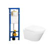 Wiesbaden Vesta toiletset spoelrandloos 52cm inclusief Wisa toiletreservoir en softclose toiletzitting met Argos bedieningsplaat wit SW69585