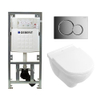 Villeroy & Boch O.novo inbouwset met diepspoel wandcloset wit softclose zitting afdekplaat glans verchroomd SW84536