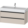 Duravit Ketho 2 wastafelonderbouwkast met 2 laden voor enkele wastafel 118.4x46x54.9cm met grepen antraciet taupe mat SW772995