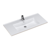 Sanicare Q10 wastafel 100x45cm 1 kraangat met overloop rechthoek keramiek wit SW536881