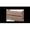 Saniclass Nexxt Small wastafelonderkast 100x39x55cm 2 softclose greeploze lades met 1 sifonuitsparing MFC Legno Viola SW72249