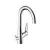 Hansgrohe Talis S keukenkraan 220 met stopkraan v. vaatwasser met hoge draaibare uitloop 110°,150° of 360° chroom SW95073