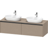 Duravit Ketho 2 wastafelonderbouwkast incl. consoleplaat met 2 laden voor dubbele waskommen 160x55x45.9cm met handgrepen antraciet Linnen mat SW771928