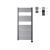 Sanicare electrische design radiator 111,8 x 45 cm. Gun metal met thermostaat chroom (rechtsonder) SW1000638