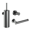 Hotbath Cobber toilet accessoireset 3 delig zwart chroom SW207657