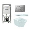 Praya Vesta Toiletset - rimless - 52cm - UP320 reservoir - flatline - softclose - quickrelease - bedieningsplaat - glans verchroomd SW98224