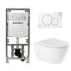 QeramiQ Salina Toiletset - rimless - diepspoel - softclose - quickrelease zitting - Geberit Sigma01 bedieningsplaat glans wit - wit SW98654