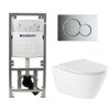 QeramiQ Salina Toiletset - rimless - diepspoel - softclose - quickrelease zitting - Geberit Sigma01 bedieningsplaat glans verchroomd - wit SW98656