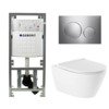 QeramiQ Salina Toiletset - rimless - diepspoel - softclose - quickrelease zitting - Geberit Sigma20 bedieningsplaat glans chroom mat - wit SW98659