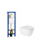 QeramiQ Salina Toiletset - rimless - diepspoel - softclose - quickrelease zitting - argos bedieningsplaat wit glans - wit SW98660