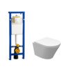 Wiesbaden Vesta Inbouwset - compact - 47cm - diepspoel wandcloset - softclose - quickrelease - spoelrandloos - afdekplaat Argos - wit SW98669