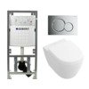 Villeroy en Boch Subway 2.0 compact DirectFlush toiletset met Geberit reservoir en bedieningsplaat glans chroom softclose met quickrelease wit SW98677