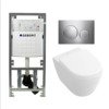 Villeroy en Boch Subway 2.0 compact DirectFlush toiletset met Geberit reservoir en bedieningsplaat Sigma20 glans mat glans softclose met quickrelease wit SW98680