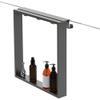 Fortifura Galeria schap met 4 haken - voor douchewand - 50x50x6.5cm - gunmetal SW1225239