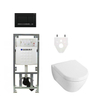 Villeroy en Boch Subway 2.0 DirectFlush toiletset softclose met Geberit reservoir en bedieningsplaat zwart sigma30 wit SW106378