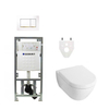 Villeroy en Boch Subway 2.0 DirectFlush toiletset softclose met Geberit reservoir en bedieningsplaat wit goud sigma30 wit SW106381