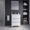 Adema Chaci PLUS Badkamermeubelset - 60x86x46cm - 1 rechthoekige keramische wasbak wit - 1 kraangat - 3 lades - rechthoekige spiegel - mat wit SW926034