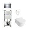 Villeroy en Boch Subway 2.0 DirectFlush toiletset softclose met Geberit reservoir en bedieningsplaat chroom sigma30 wit SW108327