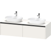 Duravit Ketho 2 wastafelonderbouwkast incl. consoleplaat met 2 laden voor dubbele waskommen 160x55x45.9cm met handgrepen antraciet wit supermat SW772729