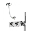 Crosswater MPRO inbouwbadkraan 27.5x12cm thermostatisch met handdoucheset met badvulcombinatie chroom SW108532