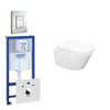 Wiesbaden Vesta Spoelrandloos toiletset bestaande uit inbouwreservoir, toiletpot met softclose toiletzitting en bedieningsplaat RVS SW110950