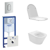 Praya Vesta Toiletset - spoelrandloos - inbouwreservoir - softclose - quickrelease - bedieningsplaat verticaal - mat chroom SW110959