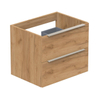 Thebalux Type onderbouwkast 60x45x50cm opbouwgreep RVS 2 softclose lades standaard greep MDF/spaanderplaat sequoia SW768376