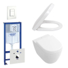 Villeroy en Boch Subway Compact directflush toiletset bestaande uit inbouwreservoir, diepspoel wandcloset met toiletzitting en bedieningsplaat verticaal/horizontaal wit SW158389