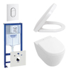 Villeroy en Boch Subway Compact directflush toiletset bestaande uit inbouwreservoir, diepspoel wandcloset met toiletzitting en bedieningsplaat verticaal wit SW158393