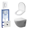 Duravit Starck 3 Compact toiletset bestaande uit inbouwreservoir, diepspoel compact wandcloset met softclose toiletzitting en bedieningsplaat verticaal wit SW158512