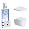 Duravit Starck Me Toiletset - inbouwreservoir - diepspoel - wandcloset - softclose - bedieningsplaat verticaal/horizontaal - mat chroom SW158522