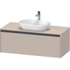 Duravit Ketho 2 wastafelonderbouwkast incl. consoleplaat met 1 lade 120x55x45.9cm met handgreep antraciet taupe supermat SW771787