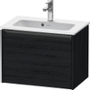 Duravit Ketho 2 wastafelonderbouwkast met 1 lade 61x39x44cm met greep antraciet eiken zwart mat SW772836