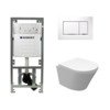 Wiesbaden Vesta Inbouwset - compact - 47cm - diepspoel wandcloset - softclose - quickrelease - rimless - afdekplaat sigma30 - glans wit SW161936