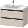 Duravit Ketho 2 wastafelonderbouwkast met 2 laden voor waskom links 78.4x45.5x54.9cm met grepen antraciet taupe mat SW772827