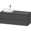 Duravit Ketho 2 wastafelonderbouwkast incl. consoleplaat met 4 laden voor waskom links 140x55x56.8cm met handgrepen antraciet grafiet mat SW772094