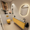 MONDIAZ TURE-DLUX 120cm toiletmeubel Ocher. EDEN wastafel Opalo positie rechts. Met 1 kraangat. SW1104435